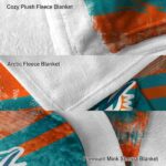 customized miami dolphins grunge streaks aqua blanket best selling