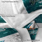 customized miami dolphins grunge texture aqua white blanket best selling