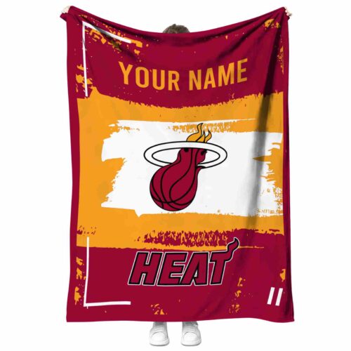 customized miami heat paint strokes red white blanket best selling