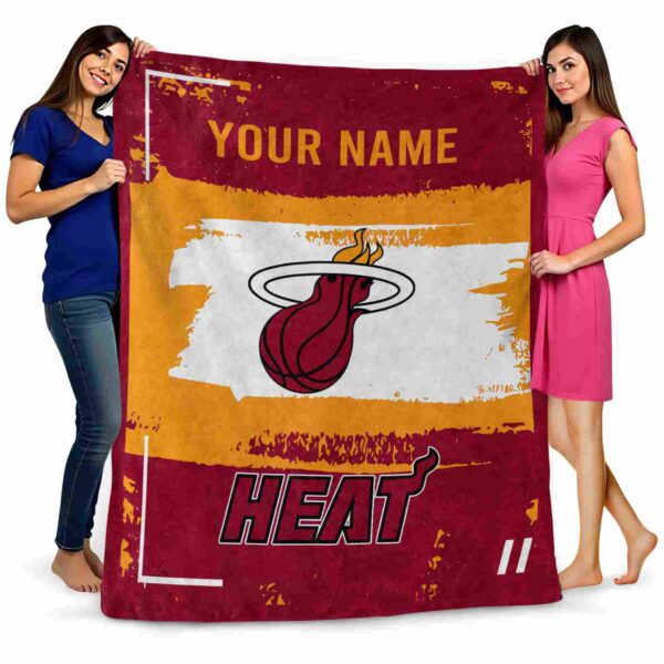 customized miami heat paint strokes red white blanket fashion forward