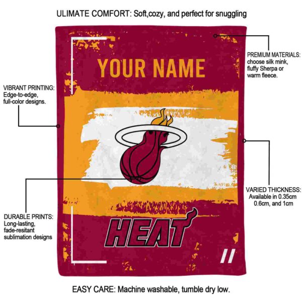 customized miami heat paint strokes red white blanket new arrival