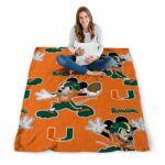 customized miami hurricanes mickey orange blanket high quality