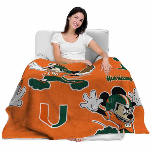 customized miami hurricanes mickey orange blanket latest model