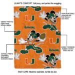customized miami hurricanes mickey orange blanket new arrival