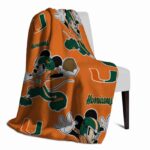 customized miami hurricanes mickey orange blanket top rated