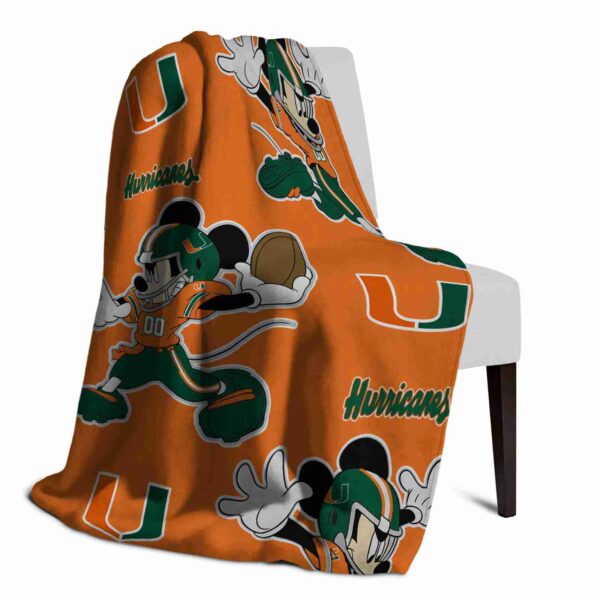 customized miami hurricanes mickey orange blanket top rated