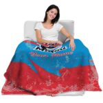 customized miami marlins grunge streaks blue blanket latest model