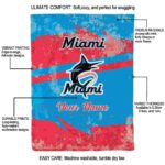 customized miami marlins grunge streaks blue blanket new arrival