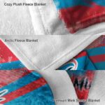 customized miami marlins grunge streaks blue blanket premium grade
