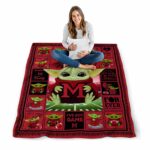customized miami redhawks baby yoda red blanket best selling