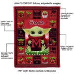 customized miami redhawks baby yoda red blanket best selling
