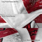 customized miami redhawks grunge texture red white blanket best selling