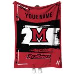 customized miami redhawks paint strokes red white blanket best selling