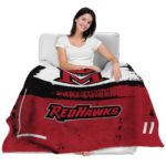 customized miami redhawks paint strokes red white blanket best selling