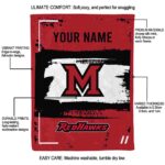 customized miami redhawks paint strokes red white blanket best selling