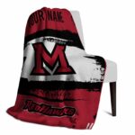 customized miami redhawks paint strokes red white blanket best selling