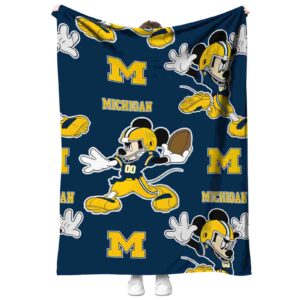 customized michigan wolverines mickey blue blanket best selling