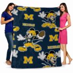 customized michigan wolverines mickey blue blanket best selling