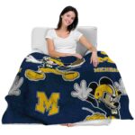 customized michigan wolverines mickey blue blanket best selling