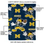 customized michigan wolverines mickey blue blanket best selling