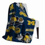 customized michigan wolverines mickey blue blanket best selling