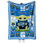 customized middle tennessee blue raiders baby yoda blue blanket best selling