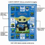 customized middle tennessee blue raiders baby yoda blue blanket best selling