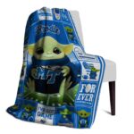 customized middle tennessee blue raiders baby yoda blue blanket best selling