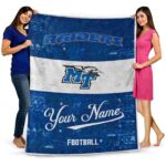 customized middle tennessee blue raiders grunge texture blue white blanket best selling