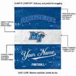 customized middle tennessee blue raiders grunge texture blue white blanket best selling