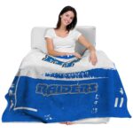 customized middle tennessee blue raiders paint strokes blue white blanket best selling