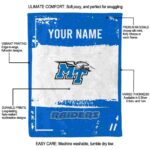 customized middle tennessee blue raiders paint strokes blue white blanket best selling