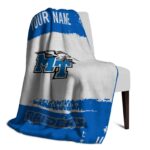 customized middle tennessee blue raiders paint strokes blue white blanket best selling