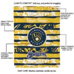 customized milwaukee brewers floral stripes navy blue white blanket new arrival