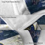 customized milwaukee brewers grunge texture navy blue white blanket premium grade