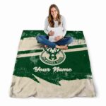 customized milwaukee bucks grunge streaks green blanket best selling