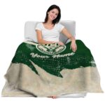 customized milwaukee bucks grunge streaks green blanket best selling