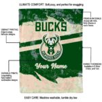 customized milwaukee bucks grunge streaks green blanket best selling
