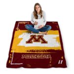 customized minnesota golden gophers paint strokes maroon white blanket best selling
