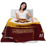 customized minnesota golden gophers paint strokes maroon white blanket best selling
