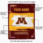 customized minnesota golden gophers paint strokes maroon white blanket best selling