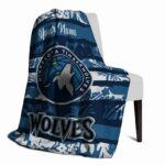 customized minnesota timberwolves floral stripes midnight blue white blanket best selling
