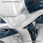 customized minnesota timberwolves grunge texture midnight blue white blanket best selling