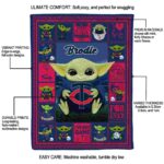 customized minnesota twins baby yoda navy blanket best selling