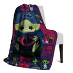 customized minnesota twins baby yoda navy blanket best selling