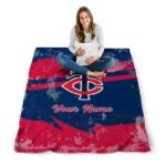 customized minnesota twins grunge streaks navy blanket best selling