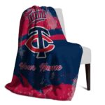 customized minnesota twins grunge streaks navy blanket best selling