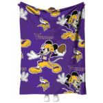customized minnesota vikings mickey purple blanket best selling