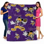 customized minnesota vikings mickey purple blanket best selling