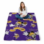 customized minnesota vikings mickey purple blanket best selling